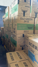 OleGreen PLASTIC BOWL WITH LID 24 OZ 7 1/4"   Large case 300 combo/Case