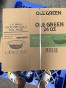 OleGreen PLASTIC BOWL WITH LID 24 OZ 7 1/4"   Large case 300 combo/Case