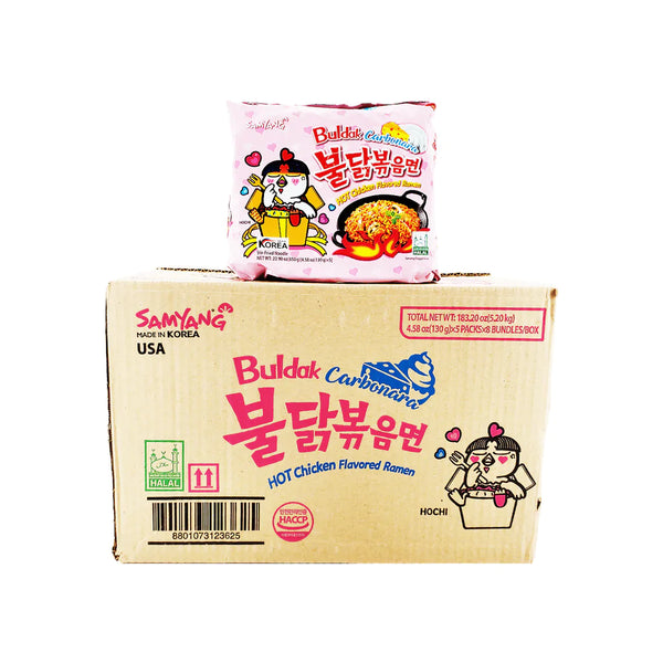 Korean Carbonara Stir-Fried Ramen Hot Chicken Flavor Case- 40 Packs* 4.58oz